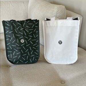 Lululemon Black & White and Green & White Tote Bags  EUC